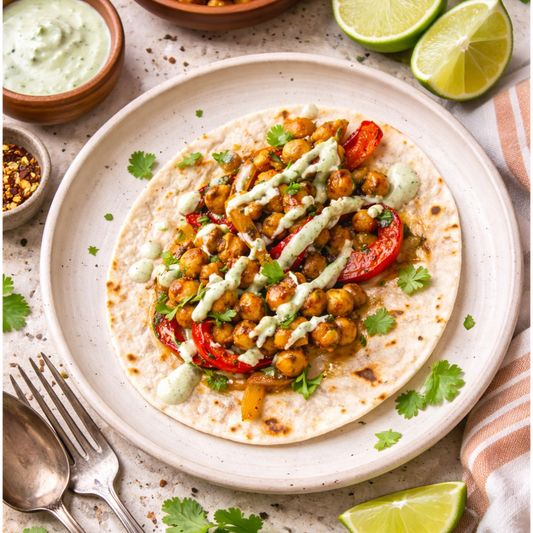 Fajitas con garbanzos