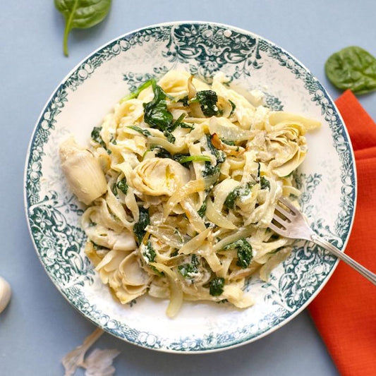 Fettucine con alcachofa