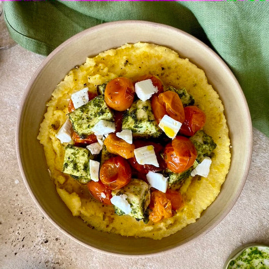 Polenta con tomates asadas